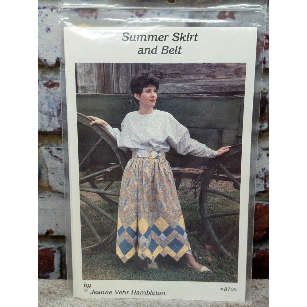 Vintage 1987 Jeanne Vehr Hambleton Summer Skirt and Belt Sewing Pattern 8705